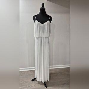 Mango White Pleated Maxi Dress - Size 4 - New With Tags